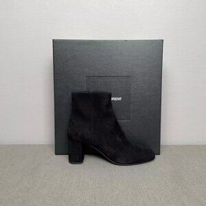 NIB  Saint Laurent  Suede Loulou Ankle Zip Boot